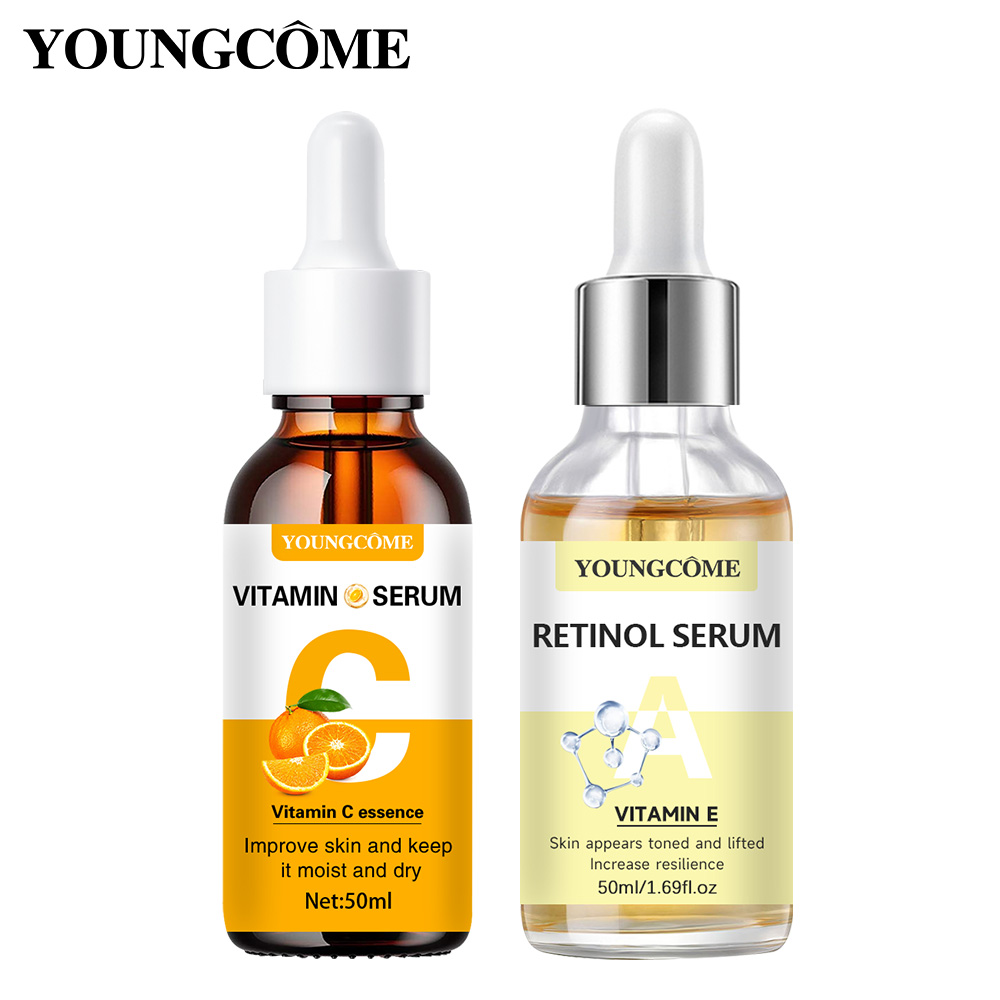 Ferulic Acid Serum - VCが豊富なビタミンCとレチノールを強化したセラム2本、肌を潤いと滑らかさに保ち、小じわやしわを滑らかにし、デリケートな肌にします。