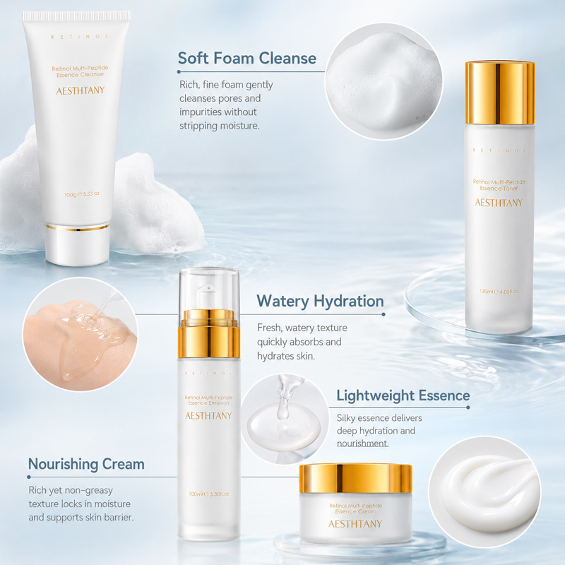 7点セット レチノール マルチペプチド スキンケアセット 保 - Skincare Omg のレビューと価格