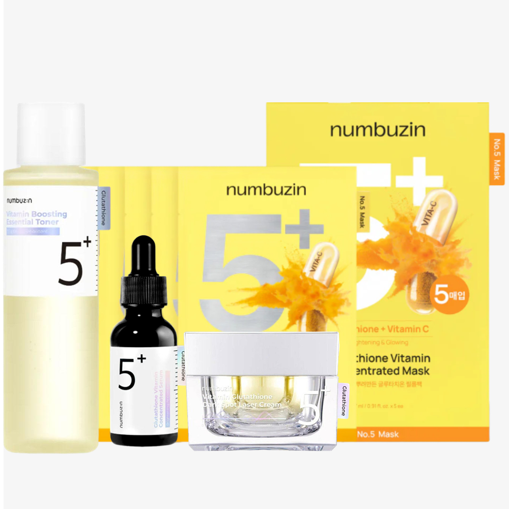 ヌンブジン No.5+ グルタチオン ビタミン濃縮 5枚入り - Skincare Omg のレビューと価格